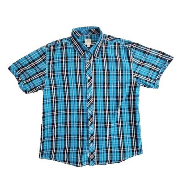 PJ Mark Men's Multicolor Shirt 4XL Plaid Short Sleeve 100% Cotton Workwear - Picture 1 of 12